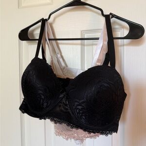 Lace Bras Set of 3 - tan, white, and black